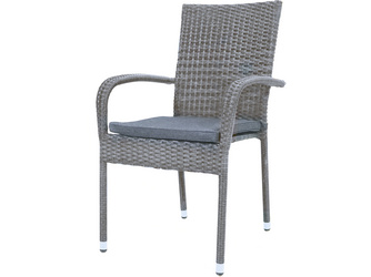 Stapelstuhl mit Armlehnen VIGO Polyrattan-Geflecht halbrund Stapelstuhl mit Armlehnen VIGO Polyrattan-Geflecht halbrund