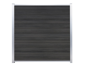 Sichtschutzzaun WPC Anthrazit / Aluminium Silber "Schwedenprofil" Sichtschutzzaun WPC Anthrazit / Aluminium Silber "Schwedenprofil"