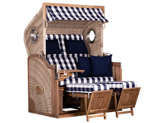 Strandkorb Greenline 135XL PE ant. wh. Des. 743 Edelstahl Bullauge 2 Cocktailtische Akazie Strandkorb Greenline 135XL PE ant. wh. Des. 743 Edelstahl Bullauge 2 Cocktailtische Akazie