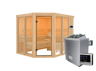 Systemsauna Ainur SET mit Ofen 9 kW ext. Strg. Systemsauna Ainur SET mit Ofen 9 kW ext. Strg.