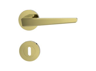 Türgriffgarnitur CUT GK4 Rosetten rund Messing-Optik Türgriffgarnitur CUT GK4 Rosetten rund Messing-Optik