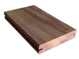 Terrassendiele Thermo-Esche Terracon gebürstet, längsseitige Nut, stirnseitige Nut und Feder - 20 x 115 mm