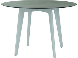 Tisch Ø 110 cm Aluminium weiß mit Tischplatte Silverstar 2.0 Dekor Zement hell Tisch Ø 110 cm Aluminium weiß mit Tischplatte Silverstar 2.0 Dekor Zement hell
