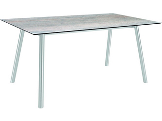 Tisch 180 x 100cm Interno Rundrohr Edelstahl Tischplatte Silverstar 2.0 Smoky Tisch 180 x 100cm Interno Rundrohr Edelstahl Tischplatte Silverstar 2.0 Smoky