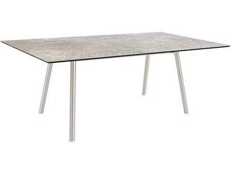 Tisch 180 x 100cm Interno Rundrohr Edelstahl Tischplatte Silverstar 2.0 Vintage stone Tisch 180 x 100cm Interno Rundrohr Edelstahl Tischplatte Silverstar 2.0 Vintage stone