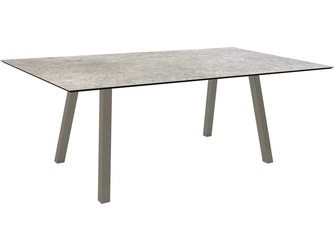 Tisch 180 x 100cm Interno Vierkantrohr Alum.graphit Tischplatte Silverstar 2.0 Vintage stone Tisch 180 x 100cm Interno Vierkantrohr Alum.graphit Tischplatte Silverstar 2.0 Vintage stone