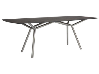 Tisch 220 x 100 cm Edelstahl Rundrohr mit Tischplatte Silverstar 2.0 Dekor Smoky Tisch 220 x 100 cm Edelstahl Rundrohr mit Tischplatte Silverstar 2.0 Dekor Smoky