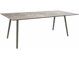 Tisch 220 x 100cm Interno Rundrohr konisch Alum. anthrazit/Tischplatte Silverstar 2.0 Vintage stone Tisch 220 x 100cm Interno Rundrohr konisch Alum. anthrazit/Tischplatte Silverstar 2.0 Vintage stone