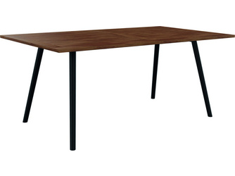 Tisch Interno Rundrohr konisch Alum. schwarz matt/Tischplatte Teak Tisch Interno Rundrohr konisch Alum. schwarz matt/Tischplatte Teak