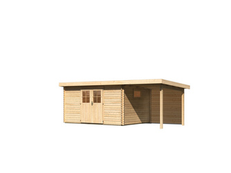 Torgau 5 im Set mit Anbaudach 2,3 m+ Rückwand naturbelassen 2970x5390x2170mm Torgau 5 im Set mit Anbaudach 2,3 m+ Rückwand naturbelassen 2970x5390x2170mm