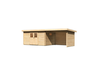 Torgau 5 im Set mit Anbaudach 3,3 m+Rück-und Seitenwand naturbelassen 2970x5390x2170mm Torgau 5 im Set mit Anbaudach 3,3 m+Rück-und Seitenwand naturbelassen 2970x5390x2170mm