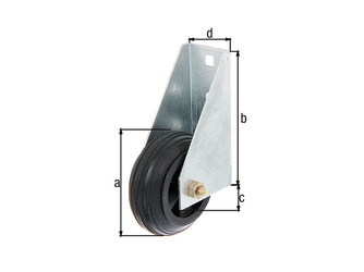 Torlaufrolle, f. schwere Tore, feuerverzinkt, zum Anschrauben, Durchmesser 80mm Torlaufrolle, f. schwere Tore, feuerverzinkt, zum Anschrauben, Durchmesser 80mm