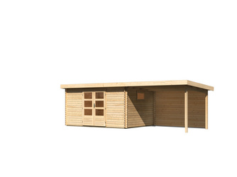 Trittau 5 im Set mit Anbaudach 3,3 m mit Rückwand naturbelassen 2970x5390x2170mm Trittau 5 im Set mit Anbaudach 3,3 m mit Rückwand naturbelassen 2970x5390x2170mm