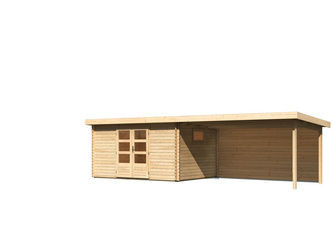 Trittau 5 im Set mit Anbaudach 4,4 m mit Rückwand naturbelassen 2970x7690x2170mm Trittau 5 im Set mit Anbaudach 4,4 m mit Rückwand naturbelassen 2970x7690x2170mm