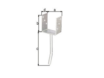 U-Pfostenträger/Betonanker Rundstahl, fvz, zEinbet., BxH 91x104mm, L Anker 200mm U-Pfostenträger/Betonanker Rundstahl, fvz, zEinbet., BxH 91x104mm, L Anker 200mm
