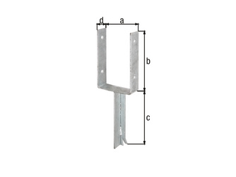 U-Pfostenträger/Betonanker T-Eisen, fvz, zEinbet., BxH 121x200mm, L Anker 200mm U-Pfostenträger/Betonanker T-Eisen, fvz, zEinbet., BxH 121x200mm, L Anker 200mm
