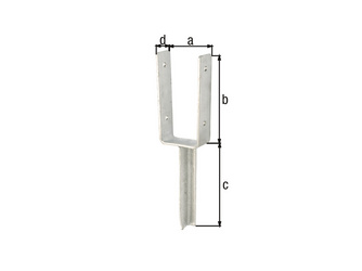 U-Pfostenträger/Betonanker T-Eisen, fvz, zEinbet., BxH 141x200mm, L Anker 200mm U-Pfostenträger/Betonanker T-Eisen, fvz, zEinbet., BxH 141x200mm, L Anker 200mm