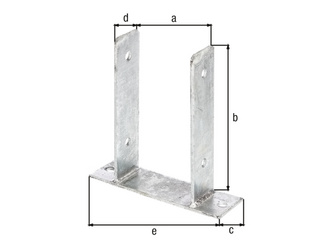 U-Pfostenträger, feuerverzinkt, z.Aufschrauben, BxH 111x200 mm U-Pfostenträger, feuerverzinkt, z.Aufschrauben, BxH 111x200 mm