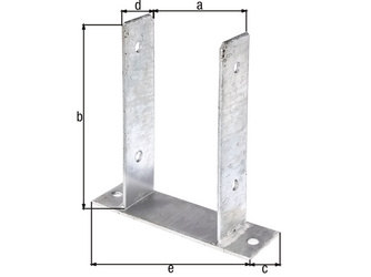 U-Pfostenträger, feuerverzinkt, z.Aufschrauben, BxH 116x200mm U-Pfostenträger, feuerverzinkt, z.Aufschrauben, BxH 116x200mm
