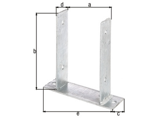 U-Pfostenträger, feuerverzinkt, z.Aufschrauben, BxH 121x200mm U-Pfostenträger, feuerverzinkt, z.Aufschrauben, BxH 121x200mm