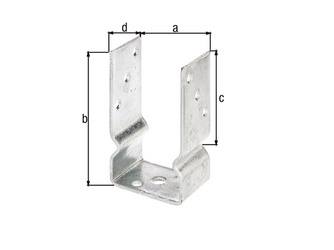 U-Pfostenträger, feuerverzinkt, z.Aufschrauben, BxH 81x150mm U-Pfostenträger, feuerverzinkt, z.Aufschrauben, BxH 81x150mm