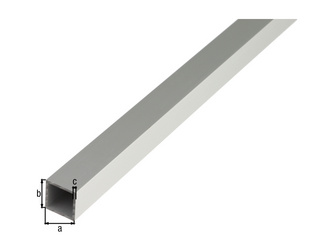 Vierkantrohr, Alu silber elox., LxBxS 1000 x 10 x 10 x 1mm Vierkantrohr, Alu silber elox., LxBxS 1000 x 10 x 10 x 1mm