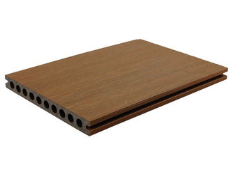 Terrassendiele WPC Hohlkammer Holzstruktur / glatt Teak - 23 x 210 mm Terrassendiele WPC Hohlkammer Holzstruktur / glatt Teak - 23 x 210 mm