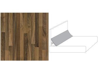 Wandanschlussprofil WAP-Plus NU742 POF nussbaum butcherblock hell - Länge 590 mm Wandanschlussprofil WAP-Plus NU742 POF nussbaum butcherblock hell - Länge 590 mm