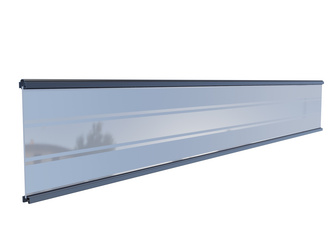 Zaunlamelle Ameland Glas matt/klar gestreift / Alu Anthrazit 20x260x1793mm inkl. Adapterleisten Zaunlamelle Ameland Glas matt/klar gestreift / Alu Anthrazit 20x260x1793mm inkl. Adapterleisten