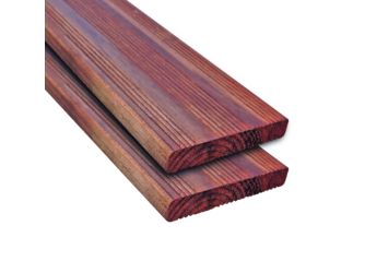 Terrassendiele Kiefer KDI Braun beidseitig französisches Profil - 24 x 138 mm