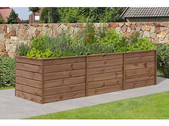 ALMA XXL Hochbeet, Dielen 20x120mm, braun Kiefer 305x103x80cm