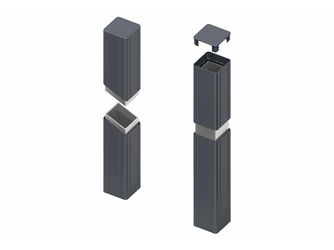 ALU-Tor-Pfosten, 2-er-Set, anthrazit 70x70x2350mm