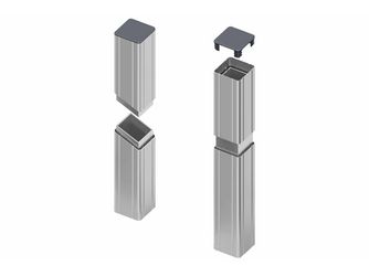 ALU-Tor-Pfosten, 2er-Set, silber 70x70x2350mm