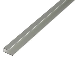 Abschlussprofil selbstklemmend, Alu silber elox., LxB unten/obenxH1000x20/10x9mm Abschlussprofil selbstklemmend, Alu silber elox., LxB unten/obenxH1000x20/10x9mm