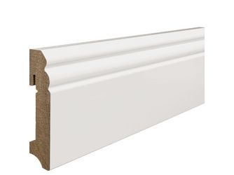 Altdeutsches Profil 18x90mm 2,4m MDF weiß lackiert RAL9010