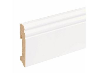 Altdeutsches Profil 18x96mm 2,4m Massivholz weiß lackiert RAL9010