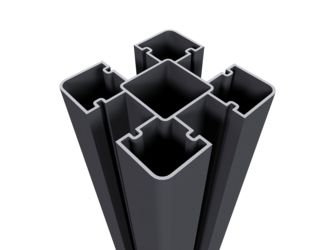 Aluminium Pfosten Schwarz 8x8x240cm inkl. Pfostenkappe