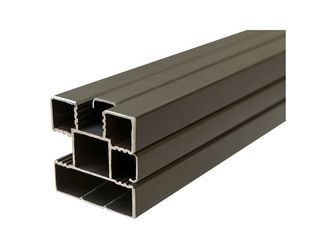 Aluminium-Steckzaunpfosten anthr. 68x68x1800mm inkl Abstandhalter Schienen + Kappen