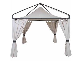 Ascot Pavillon 300x300cm Gest. aus Stahl, anthraz., Bez. Polyester, in natur Ascot Pavillon 300x300cm Gest. aus Stahl, anthraz., Bez. Polyester, in natur