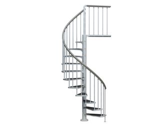 Außenspindeltreppe Gardenspin m. Trimax-Stufen links- oder rechtslfd.