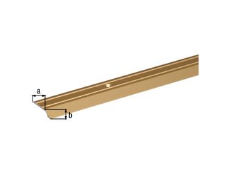 Ausgleichsprofil, gebohrt, Alu gold elox., LxBxHxS 900x30x4x2,0mm Ausgleichsprofil, gebohrt, Alu gold elox., LxBxHxS 900x30x4x2,0mm