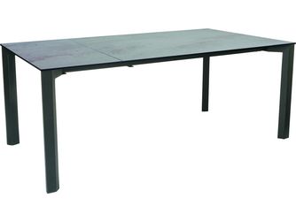 Ausziehtisch 160/210x100cm Penta Aluminium graphit Tischplatte Silverstar Zement hell