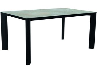 Ausziehtisch 160/210x100cm Penta Aluminium schwarz matt Tischplatte Silverstar Quartz