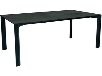 Ausziehtisch 160/210x100cm Penta Aluminium schwarz matt Tischplatte Silverstar Smoky