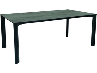 Ausziehtisch 160/210x100cm Penta Aluminium schwarz matt Tischplatte Silverstar Zement