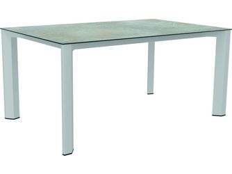 Ausziehtisch 160/210x100cm Penta Aluminium weiß Tischplatte Silverstar Quartz