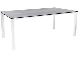 Ausziehtisch 160/210x100cm Penta Aluminium weiß Tischplatte Silverstar Stone light