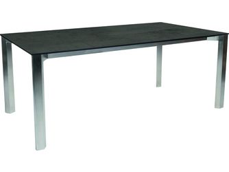 Ausziehtisch 160/210x100cm Penta Edelstahl Tischplatte Silverstar Smoky