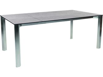 Ausziehtisch 160/210x100cm Penta Edelstahl Tischplatte Silverstar Stone light