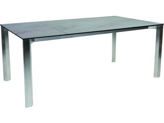 Ausziehtisch 160/210x100cm Penta Edelstahl Tischplatte Silverstar Zement hell